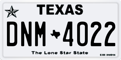 TX license plate DNM4022
