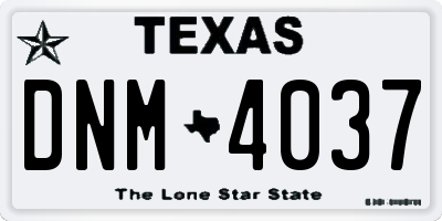 TX license plate DNM4037