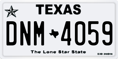 TX license plate DNM4059