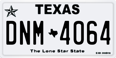 TX license plate DNM4064