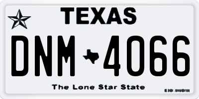 TX license plate DNM4066