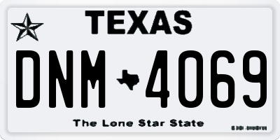 TX license plate DNM4069