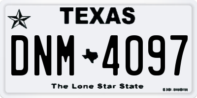 TX license plate DNM4097