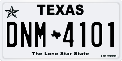 TX license plate DNM4101