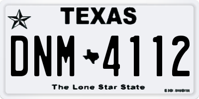 TX license plate DNM4112
