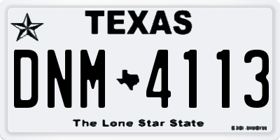 TX license plate DNM4113
