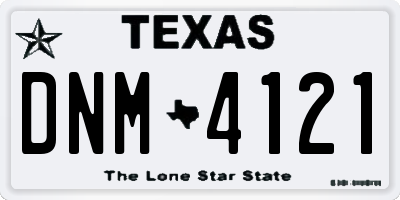 TX license plate DNM4121