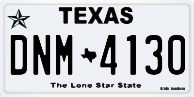 TX license plate DNM4130