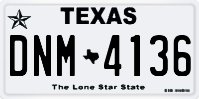 TX license plate DNM4136