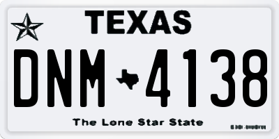 TX license plate DNM4138