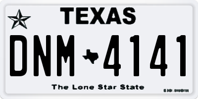 TX license plate DNM4141