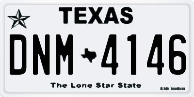 TX license plate DNM4146