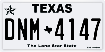 TX license plate DNM4147