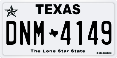TX license plate DNM4149
