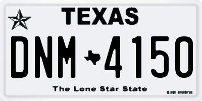 TX license plate DNM4150