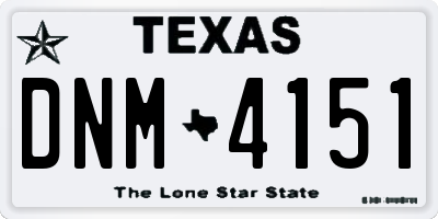 TX license plate DNM4151