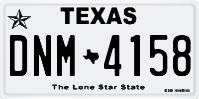 TX license plate DNM4158