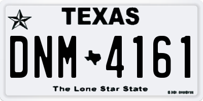 TX license plate DNM4161