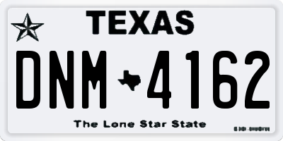 TX license plate DNM4162
