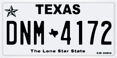 TX license plate DNM4172