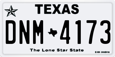 TX license plate DNM4173