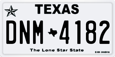 TX license plate DNM4182