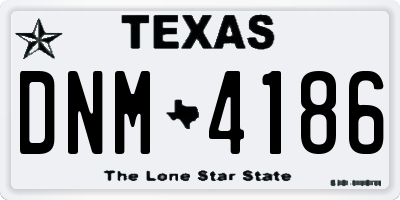 TX license plate DNM4186