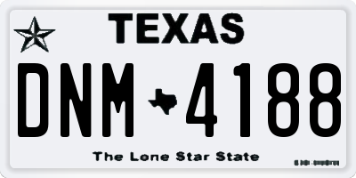 TX license plate DNM4188