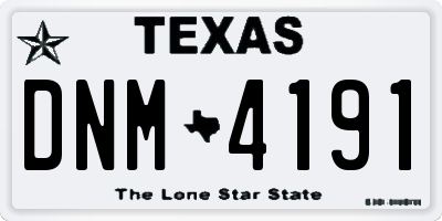 TX license plate DNM4191