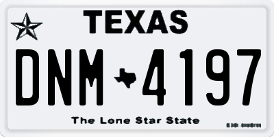 TX license plate DNM4197