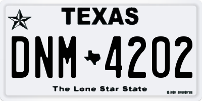 TX license plate DNM4202