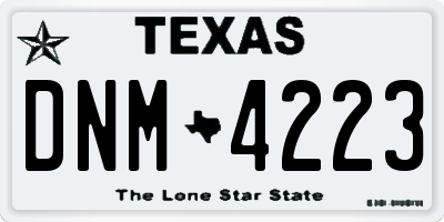 TX license plate DNM4223