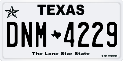 TX license plate DNM4229