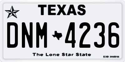 TX license plate DNM4236