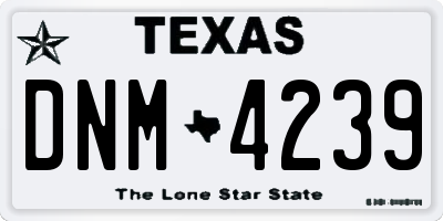 TX license plate DNM4239