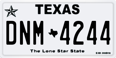 TX license plate DNM4244