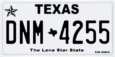 TX license plate DNM4255