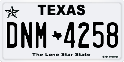 TX license plate DNM4258