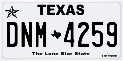 TX license plate DNM4259