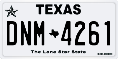TX license plate DNM4261