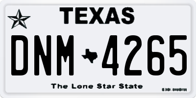 TX license plate DNM4265