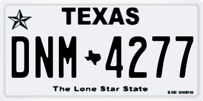TX license plate DNM4277