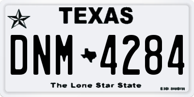 TX license plate DNM4284