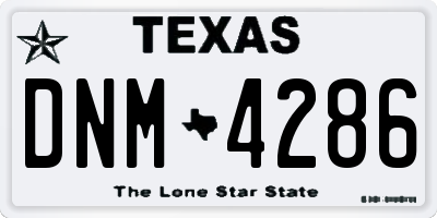 TX license plate DNM4286