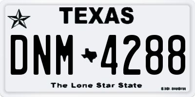 TX license plate DNM4288
