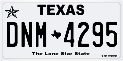 TX license plate DNM4295