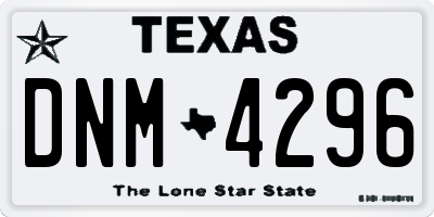 TX license plate DNM4296
