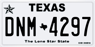 TX license plate DNM4297