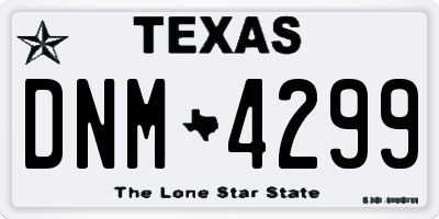 TX license plate DNM4299