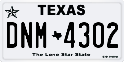 TX license plate DNM4302